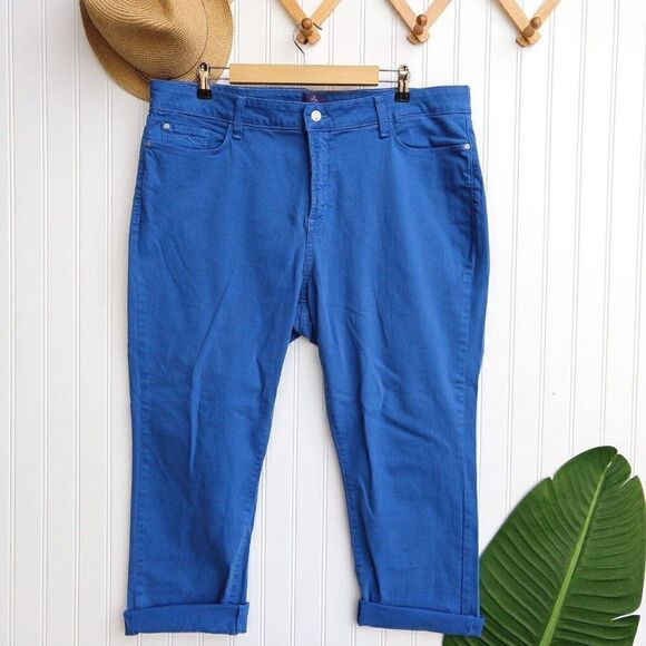 NYDJ Blue Ankle Jeans Plus Size 16W Roll Cuff Women's Slimming Spring Womens - Picture 1 of 7